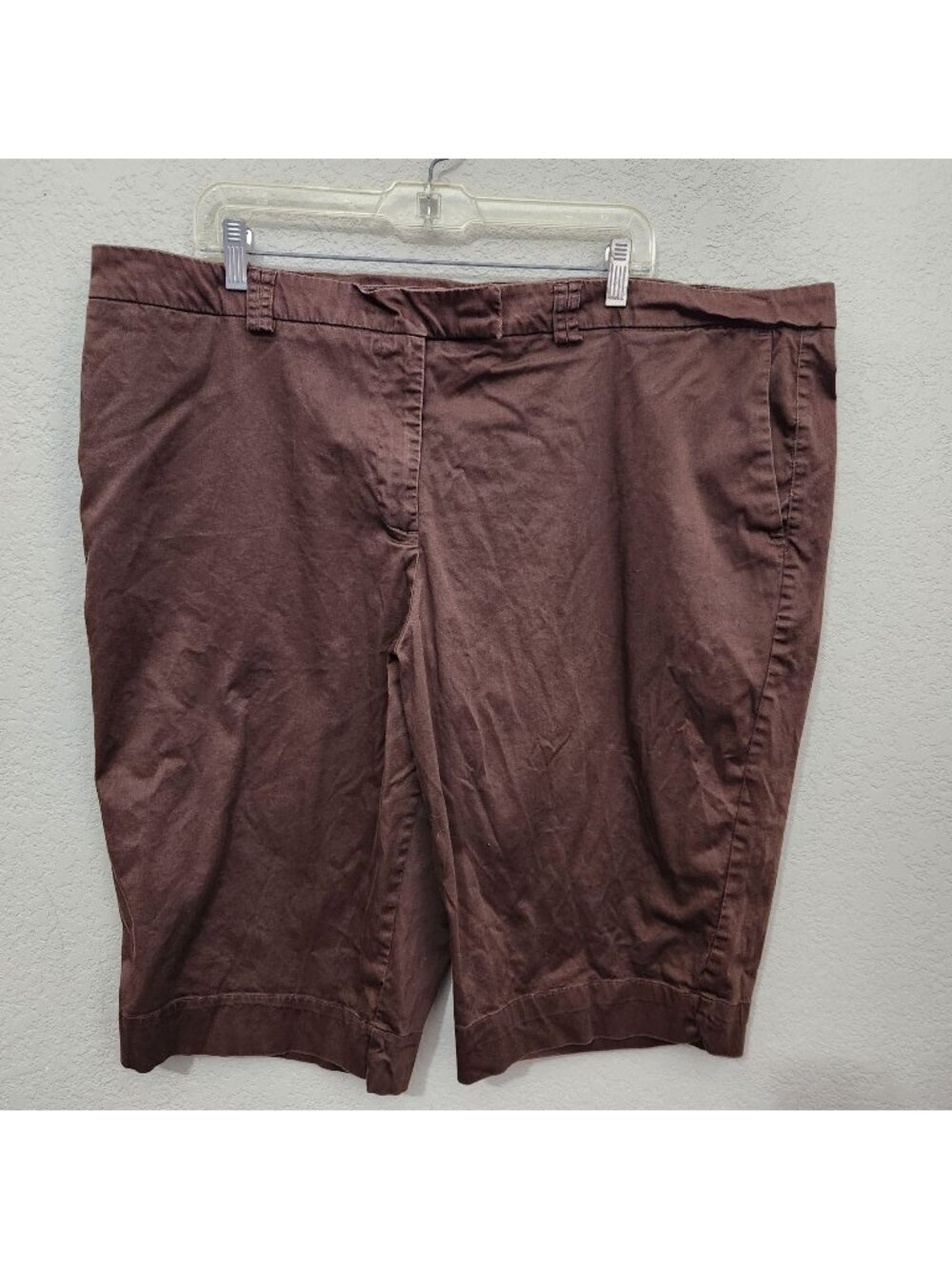 George Woman Stretch Brown Bermuda Shorts Size 24 Cotton Blend